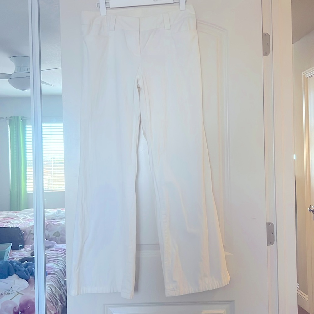 Wide leg white/light cream corduroy pants, Size 10